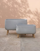 Fiber Clay Pot with Legs - Acacia Garden Center