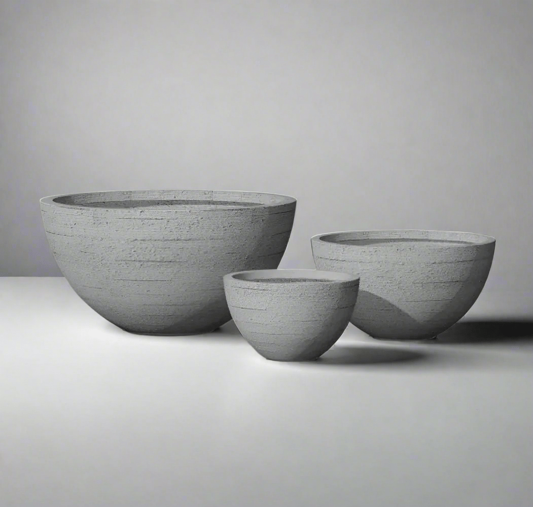 Fiber Clay Pots - Bowl Shape - Acacia Garden Center