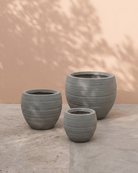 Fiber Clay Round Pot | Beige or Grey, Dia. 26–49 cm - Acacia Garden Center
