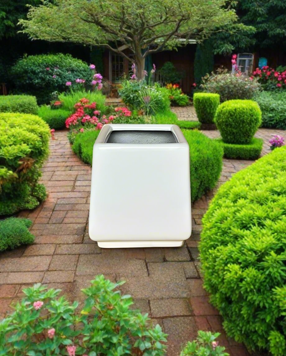 Fiberglass Planter, HP 1010, Shiny White - Acacia Garden Center