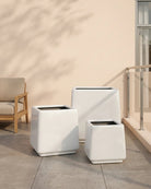 Fiberglass Planter, HP 1010, Shiny White - Acacia Garden Center