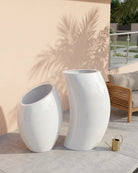 Fiberglass Planter, HP 1061, Shiny White - Acacia Garden Center