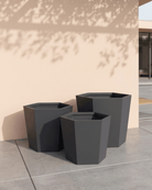 Fiberglass Pot Matt Grey | Rounded Vase, Dia. 34–54 cm - Acacia Garden Center