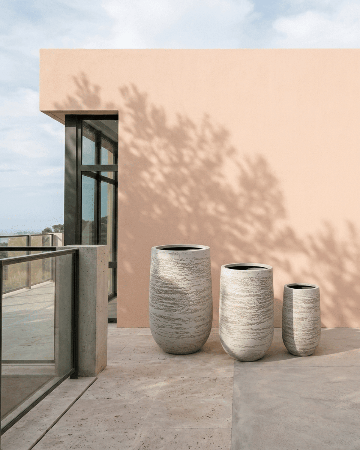 Fibreclay Tall Cone Pot | White, Dia. 60–95 cm - Acacia Garden Center