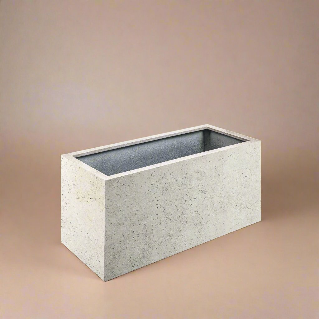 Grigio Box With Wheels Antique White - Acacia Garden Center