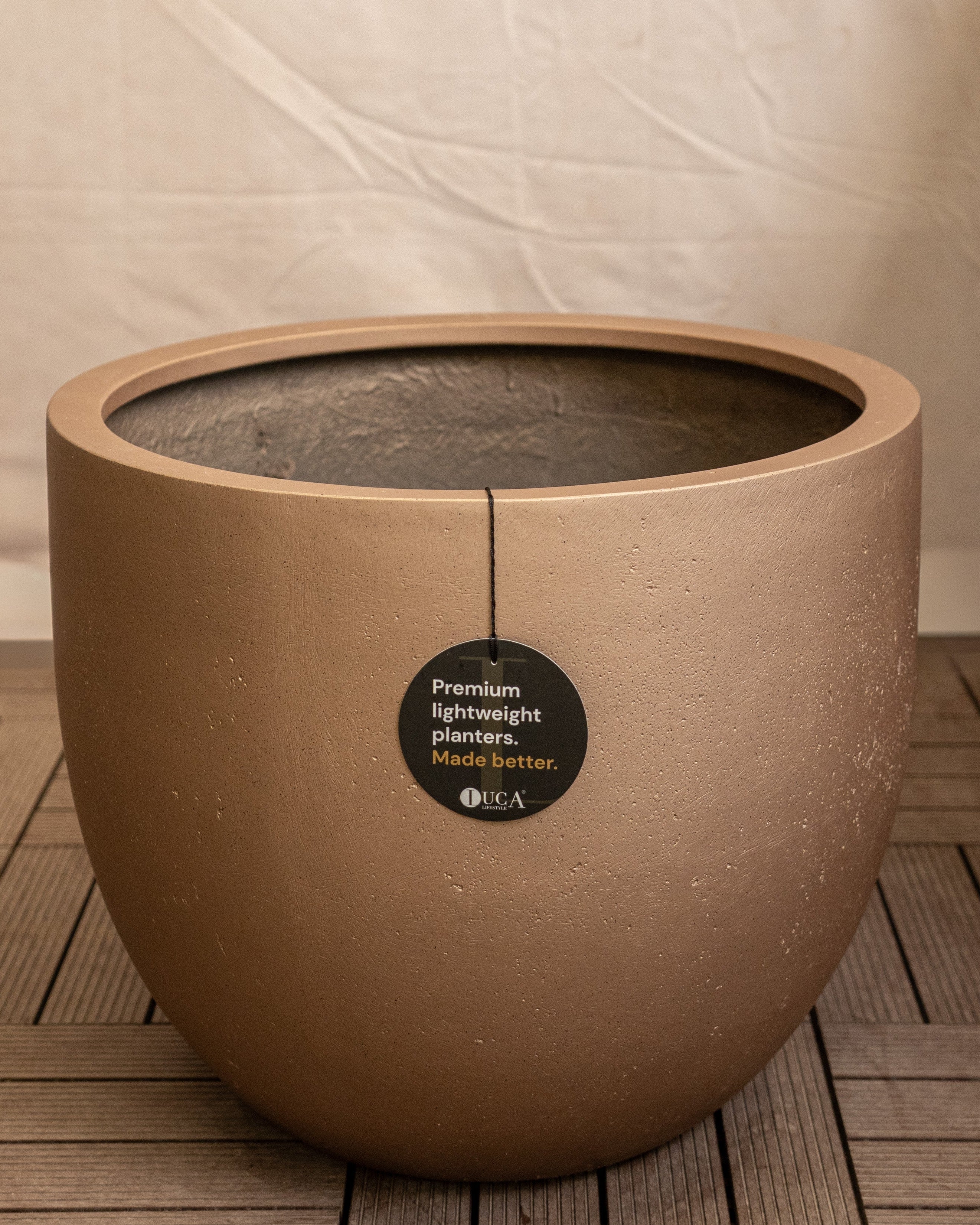 Grigio Metallic New Egg Pot | Champagne Planter, Dia. 36–55 cm - Acacia Garden Center