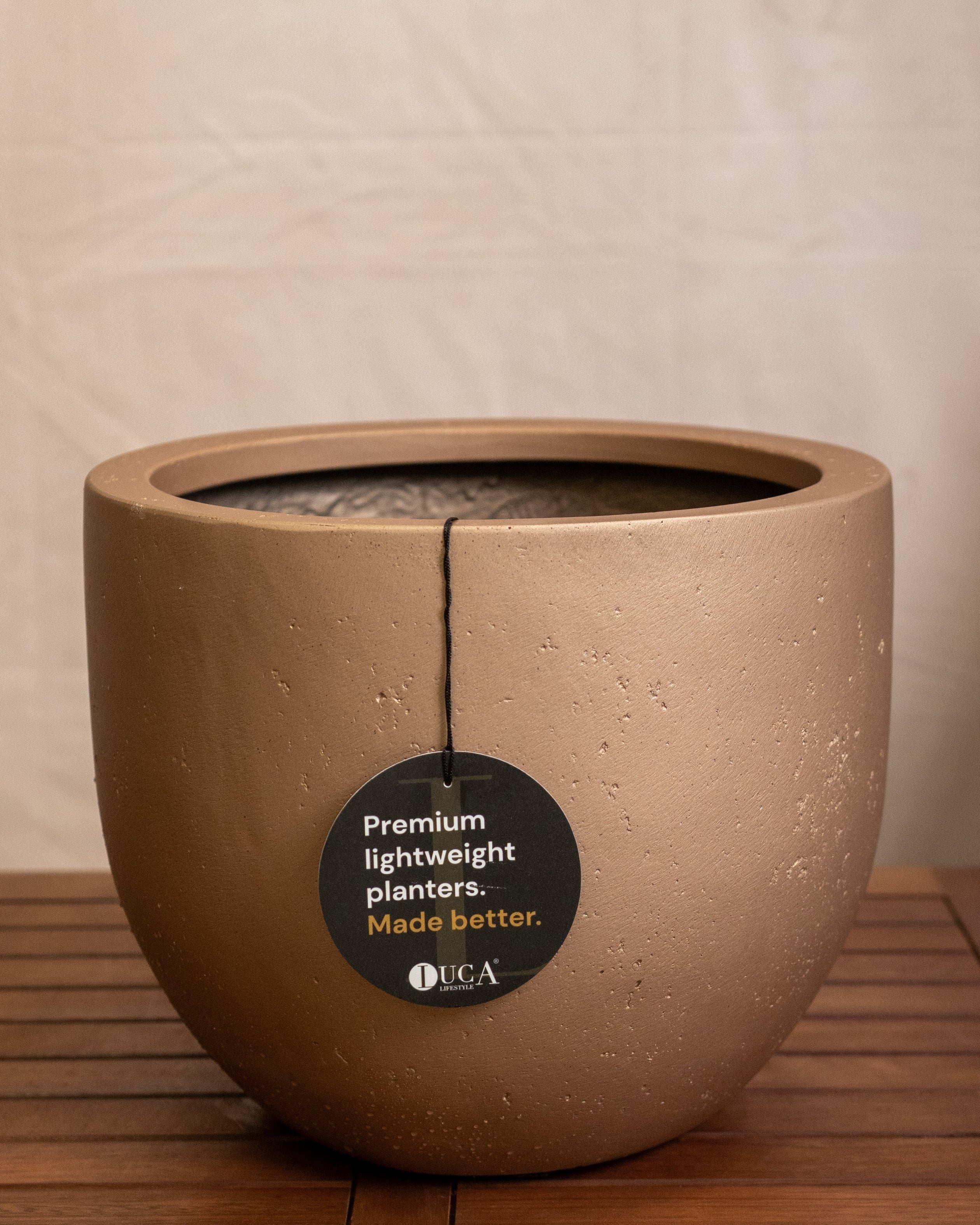Grigio Metallic New Egg Pot | Champagne Planter, Dia. 36–55 cm - Acacia Garden Center