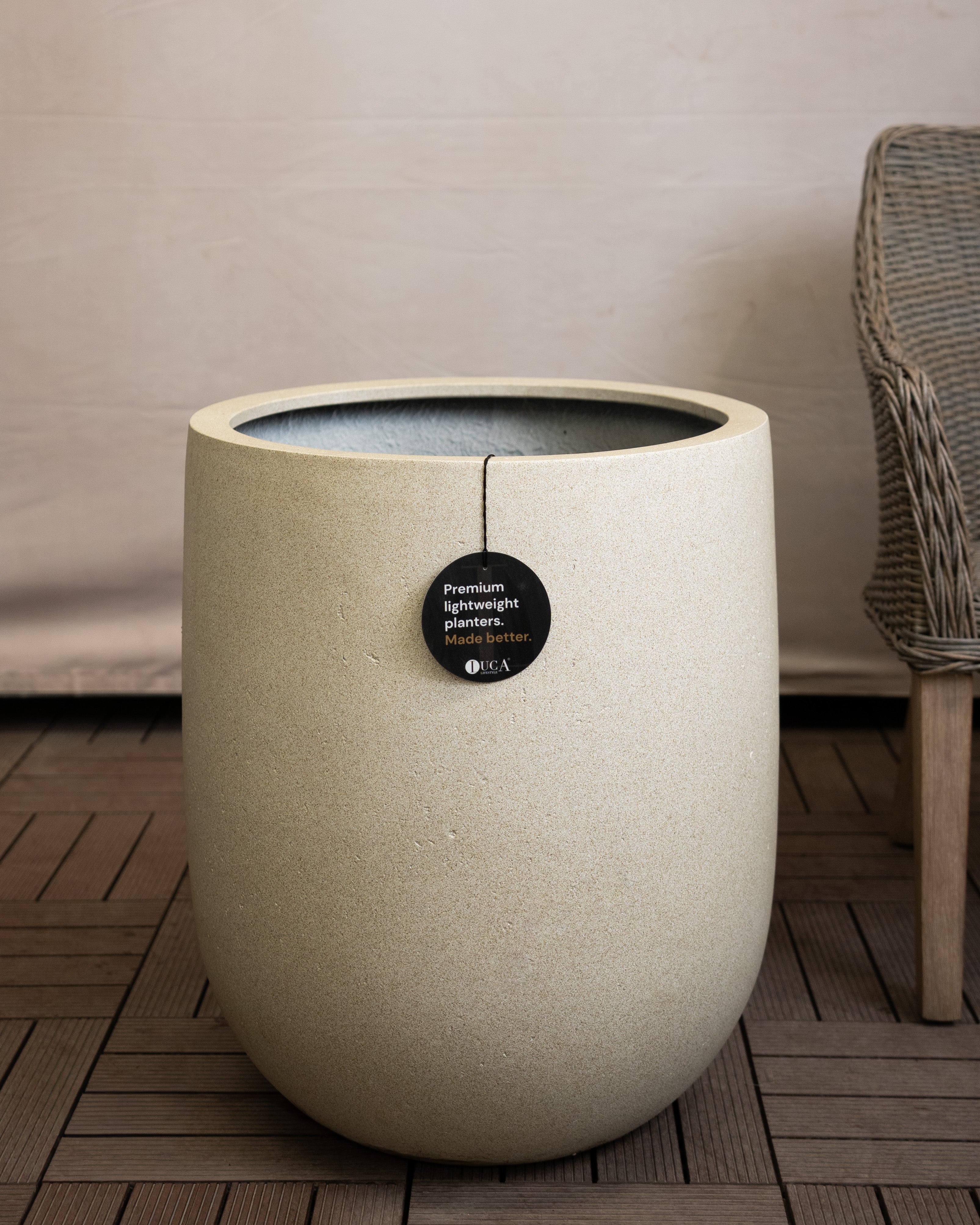 Grigio Tall Egg Pot | Premium Planter, Dia. 30–88 cm - Acacia Garden Center