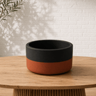 Hand Painted Round Pot | Two - Tone Design, 3 Sizes - Acacia Garden Center