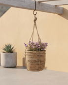 Hanging Pot Stripe (302268) | Grey, D18 × 16 cm - Acacia Garden Center