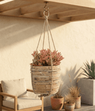 Hanging Pot Stripe (302269) | Grey, D20 × 19 cm - Acacia Garden Center