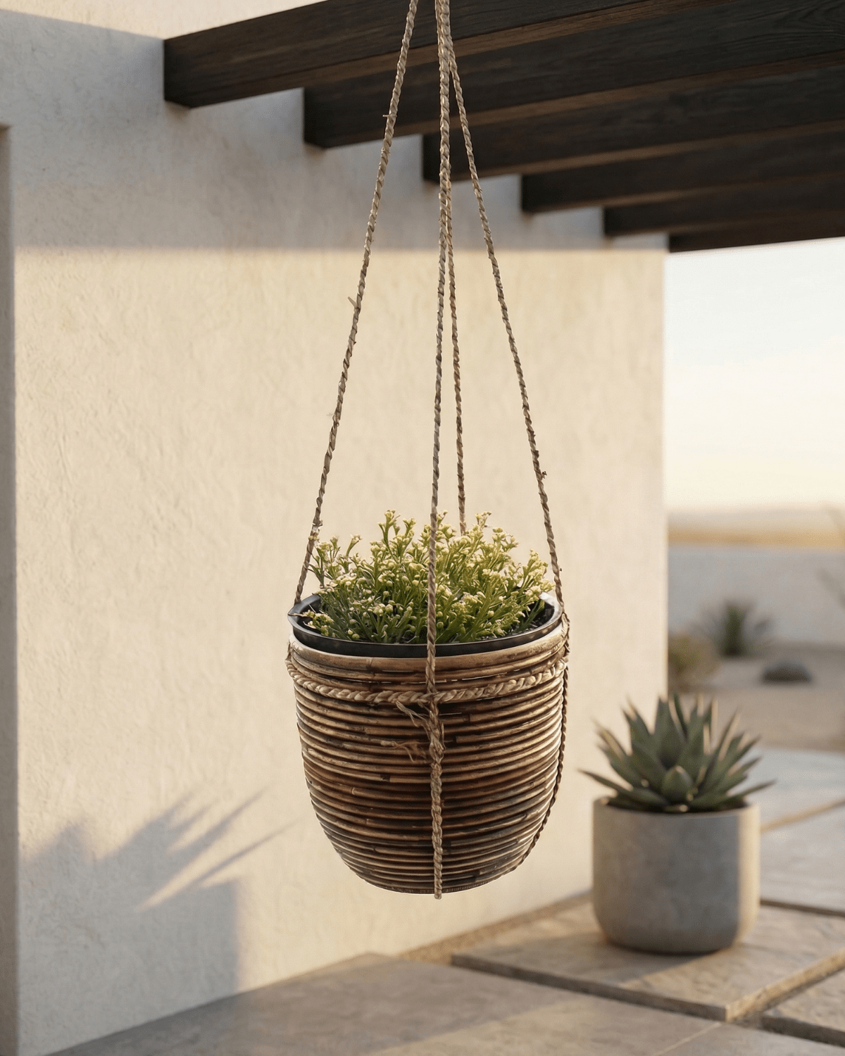 Hanging Pot Stripe (304569) | Bronze, D18 × 16 cm - Acacia Garden Center