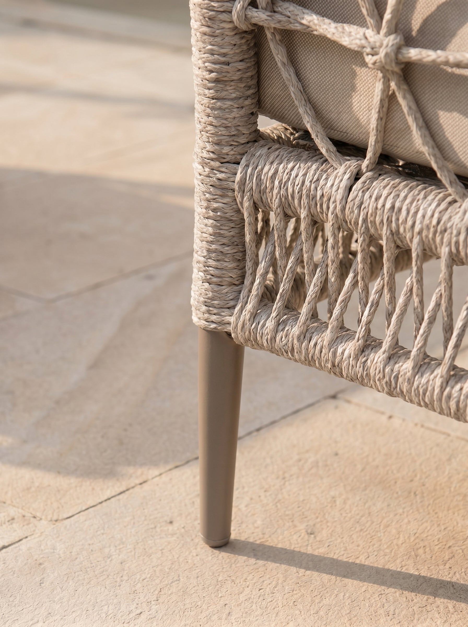 Icon Seating Group Beige (Terazzi) | 5 - Seater, Cross - Weave - Acacia Garden Center
