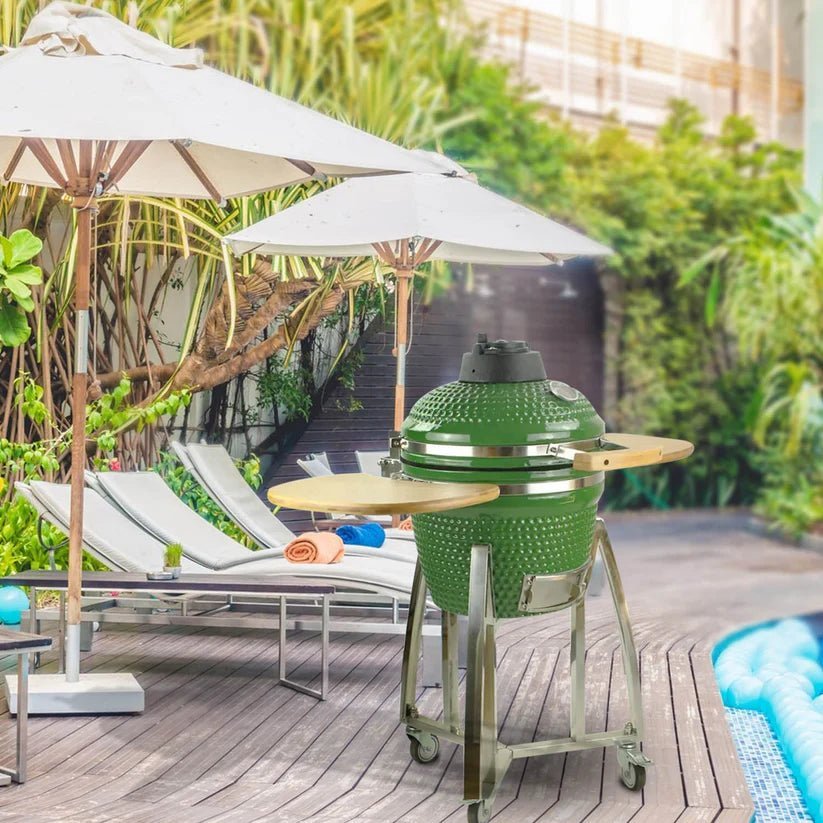 Kimpu Kamado Grill 21″ Deluxe (KS - KP21R) | Ceramic, 3 Colours - Acacia Garden Center