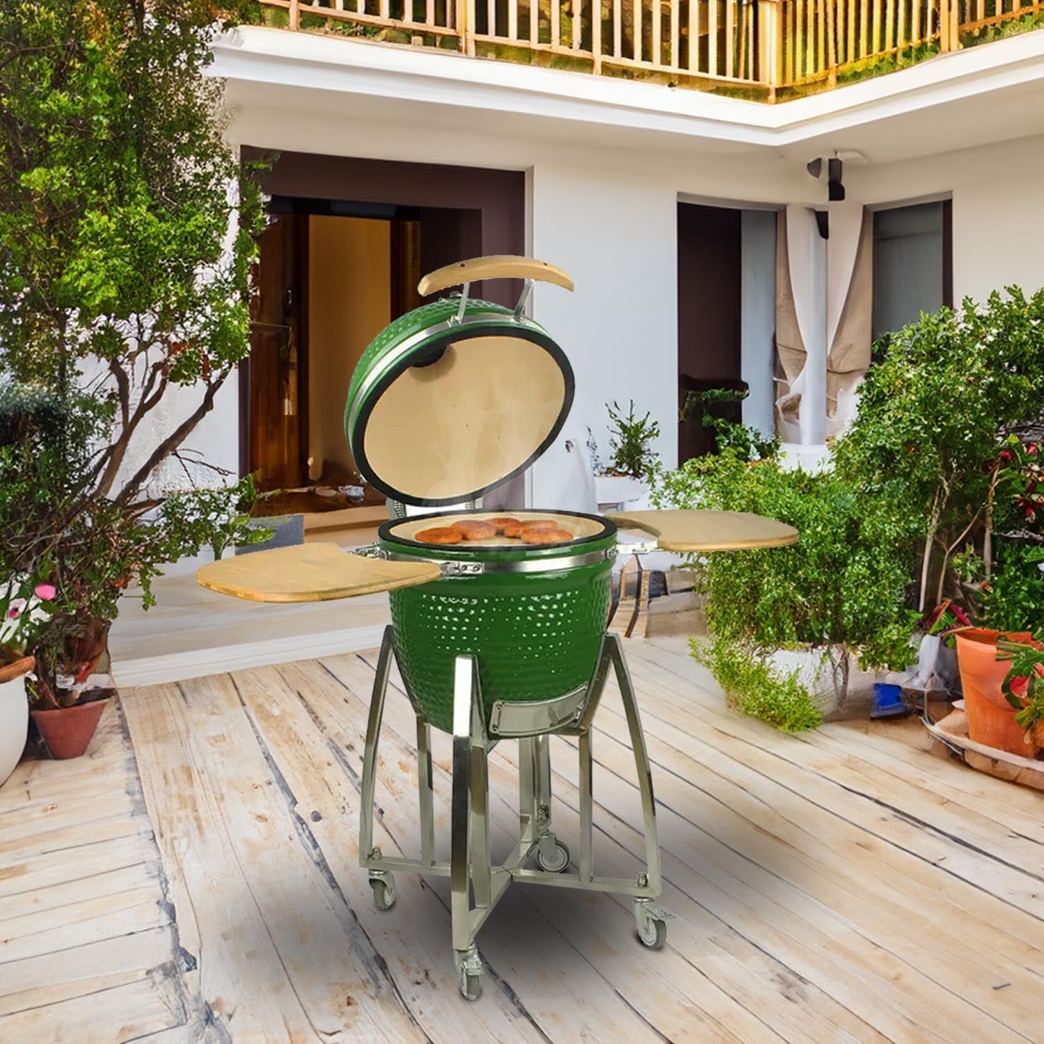 Kimpu Series / Kamado Grill 18" Deluxe / Ks - Kp18R - 04 - 03 - Acacia Garden Center