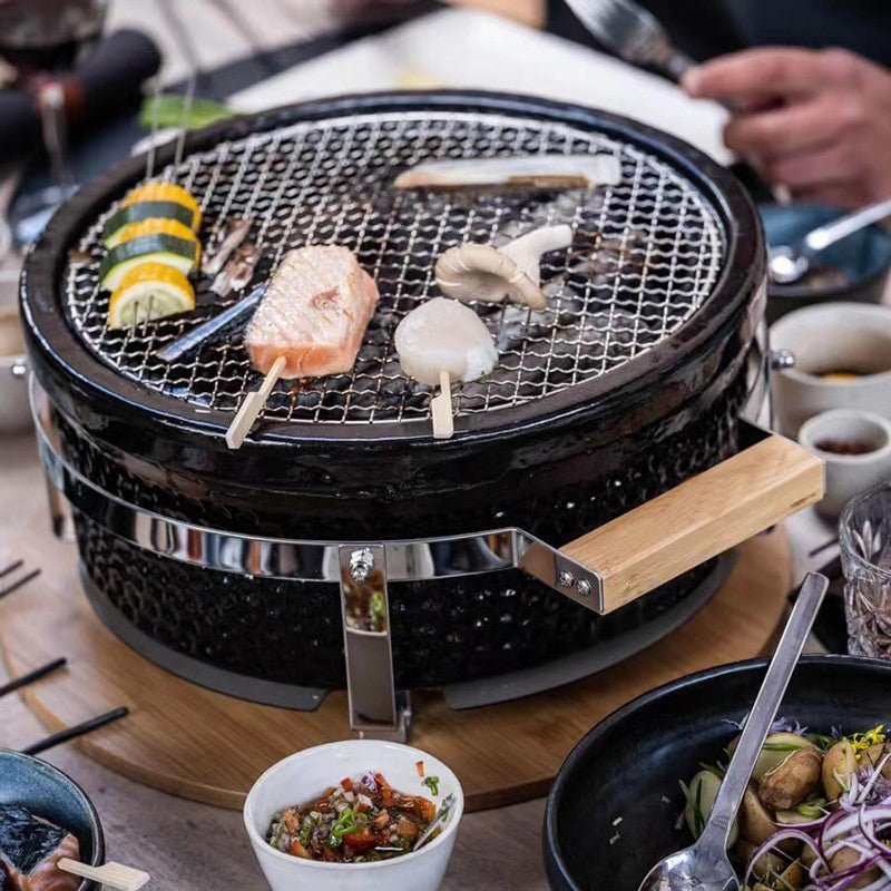 Kimstone Tabletop BBQ Grill 14″ | Portable, Black - Acacia Garden Center