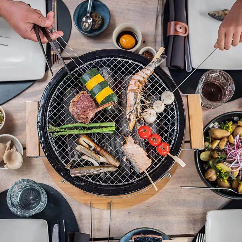 Kimstone Tabletop BBQ Grill 14″ | Portable, Black - Acacia Garden Center