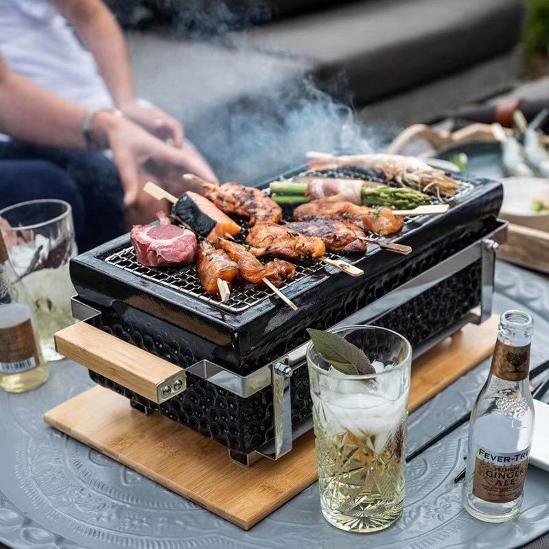 Kimstone Tabletop BBQ Grill 17.5'' KS - T17S - 04 - 03 Black - Acacia Garden Center