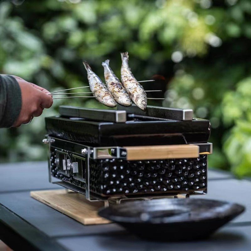 Kimstone Tabletop BBQ Grill 17.5'' KS - T17S - 04 - 03 Black - Acacia Garden Center