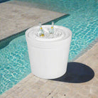 Ledge Lounger Signature Ice Bin Side Table LL - SG - IB - W, White - Acacia Garden Center