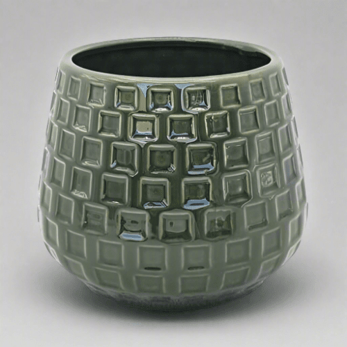 Light Green Cone Ceramic Pot | Small Decorative Planter - Acacia Garden Center