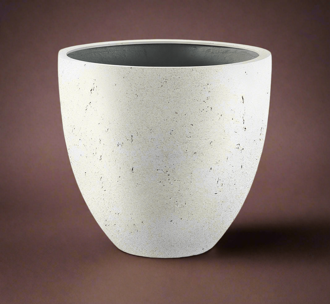 Luca Lifestyle - Grigio Egg Pot - Antique White - Acacia Garden Center