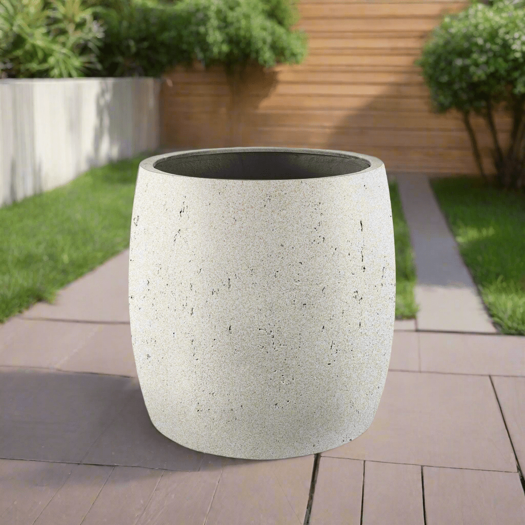 Luca Lifestyle - Grigio Modern Pot, Antique White - Acacia Garden Center