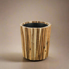 Wooden Marrone Verticale Pot (Luca Lifestyle) | Round Planter, 38Ã¢â‚¬â€œ48 cm - Acacia Garden Center