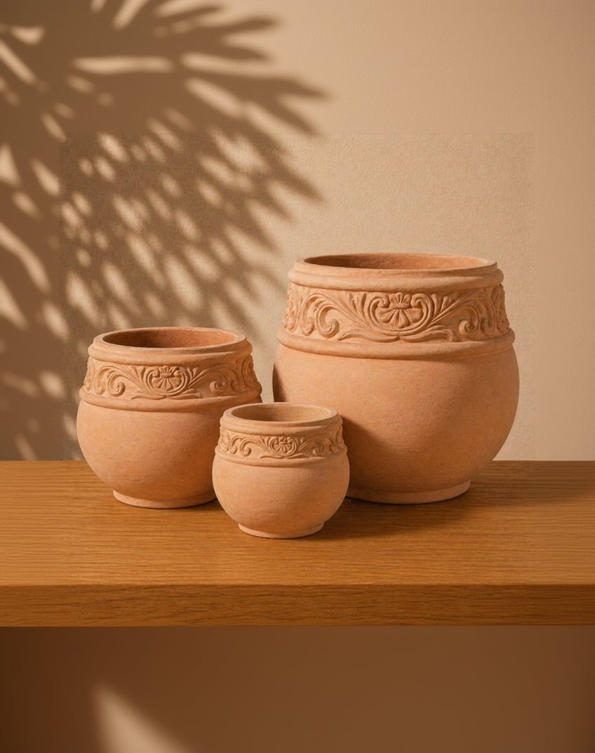 Micro Round Planter (Degrea Terracotta) | Antique Terracotta, Dia. 26–52 cm - Acacia Garden Center