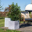 Nature Planter Square Rib | Ivory, 2 Sizes - Acacia Garden Center