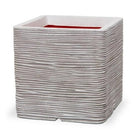 Nature Planter Square Rib | Ivory, 2 Sizes - Acacia Garden Center