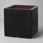 Nature Square Rib Planter | Black - Acacia Garden Center