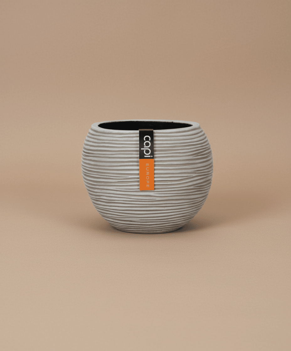 Nature Vase Ball Rib | Ivory - Acacia Garden Center