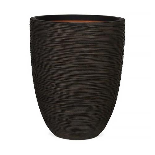 Nature Vase Elegant Low Rib - Brown - Acacia Garden Center