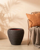 Nature Vase Taper Round Rib KDGR/KOFZ 42x38cm - Acacia Garden Center