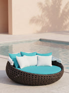 Open Daybed Lounger | Poly Bamboo Wicker, 2–3 Seater - Acacia Garden Center