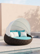 Open Daybed Lounger | Poly Bamboo Wicker, 2–3 Seater - Acacia Garden Center