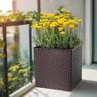 Plastona Self - Watering Planter (Natura) | Rusty Iron, 36 × 36 × 36 cm - Acacia Garden Center