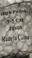 Polished White Stone - 3 - 5cm (20 Kg Bag) - Acacia Garden Center