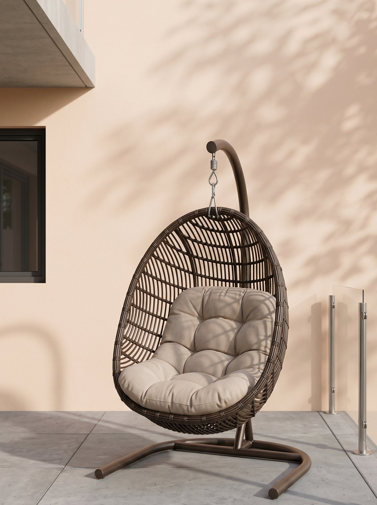 Poly Bamboo Swing Chair | Hanging Egg Pod with Stand - Acacia Garden Center