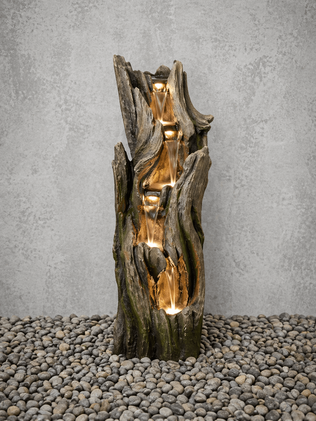 Polyresin Water Fountain (DW197034) | Statement Piece, 65 × 49 × 200 cm - Acacia Garden Center