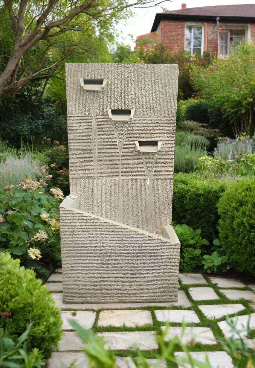 Polyresin Water Fountain (DW235026) | Compact Tiered, 39 × 25 × 79 cm - Acacia Garden Center