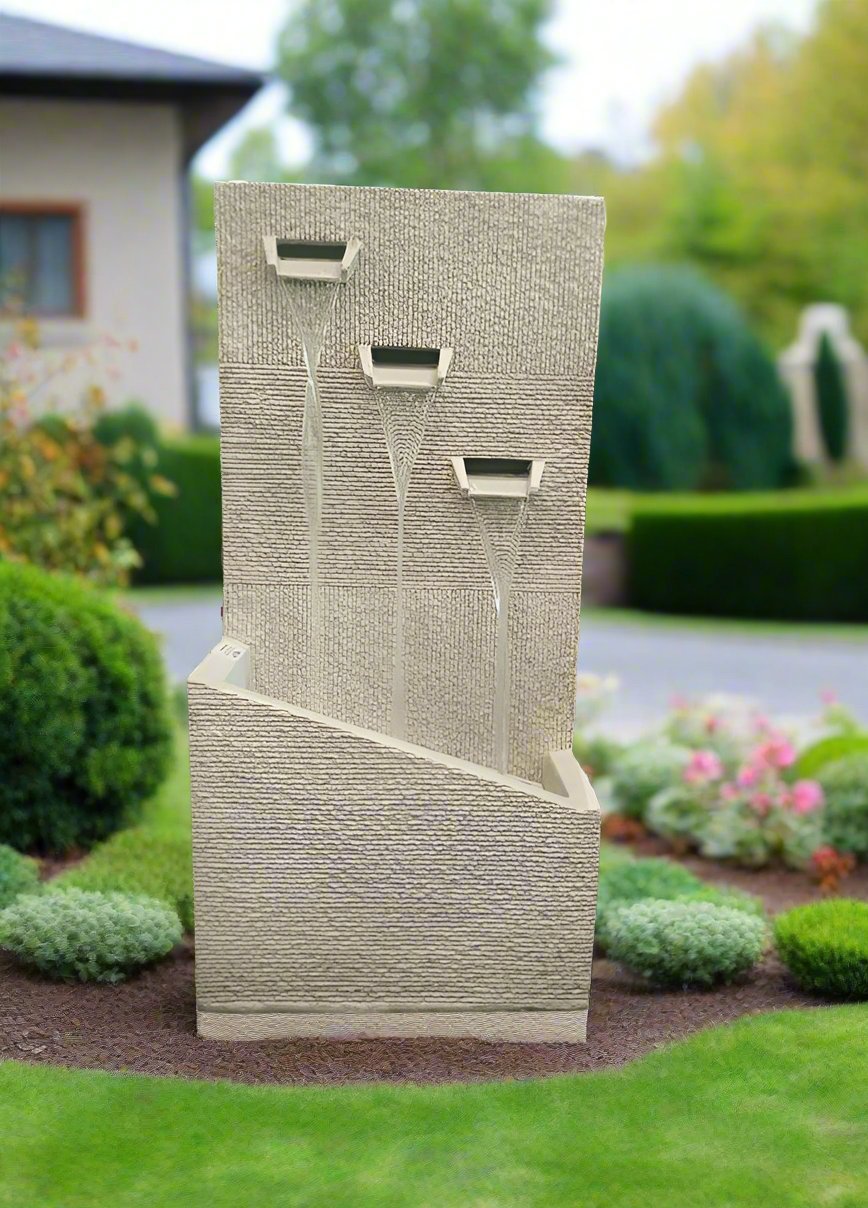 Polyresin Water Fountain (DW235026) | Compact Tiered, 39 × 25 × 79 cm - Acacia Garden Center