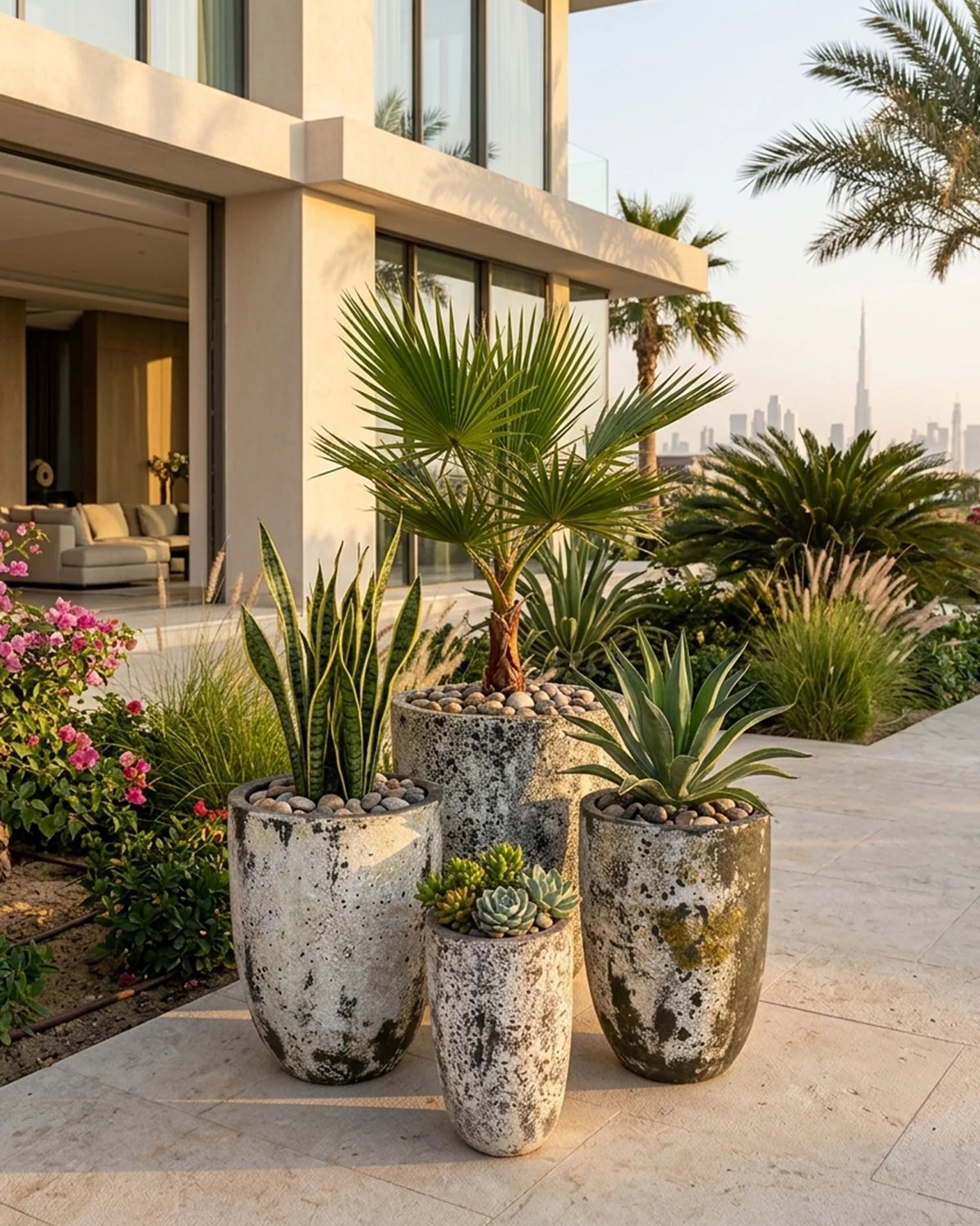 وعاء زرع على شكل حرف U - أطلانتس وسيراميك عالي الجودة من فيتنام 6044AD