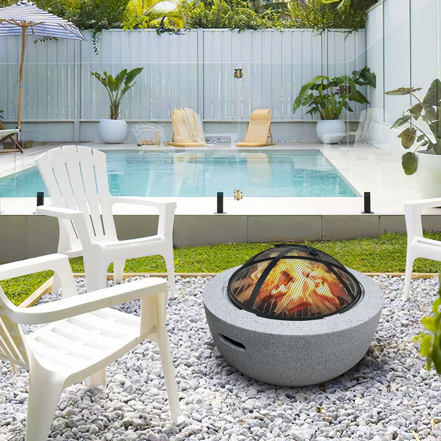 Ronglin Fire Pit GRC Wood Burner 60x26cm - Acacia Garden Center