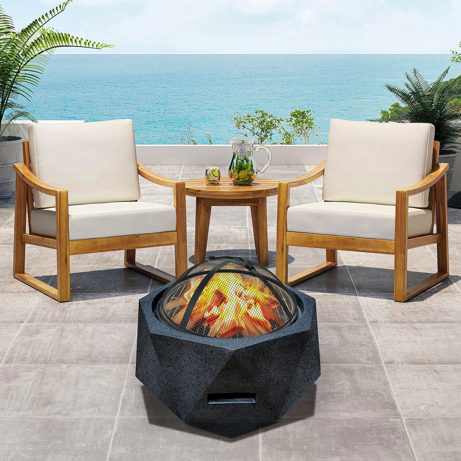 Ronglin Fire Pit GRC Wood Burner 64x43cm - Acacia Garden Center