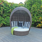 Round Daybed Lounger | Retractable Canopy, 2–3 Seater - Acacia Garden Center