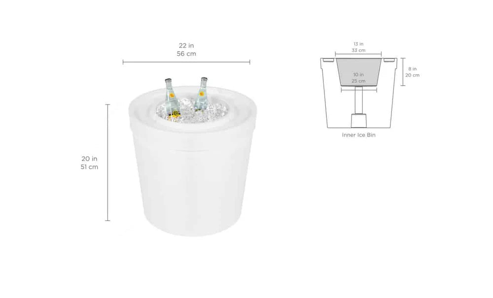 Signature Ice Bin Side Table LL - SG - IB - W, White - Acacia Garden Center