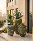 Tall Egg Planter (Atlantis Ceramics) | Moss Green, Dia. 54–87 cm - Acacia Garden Center