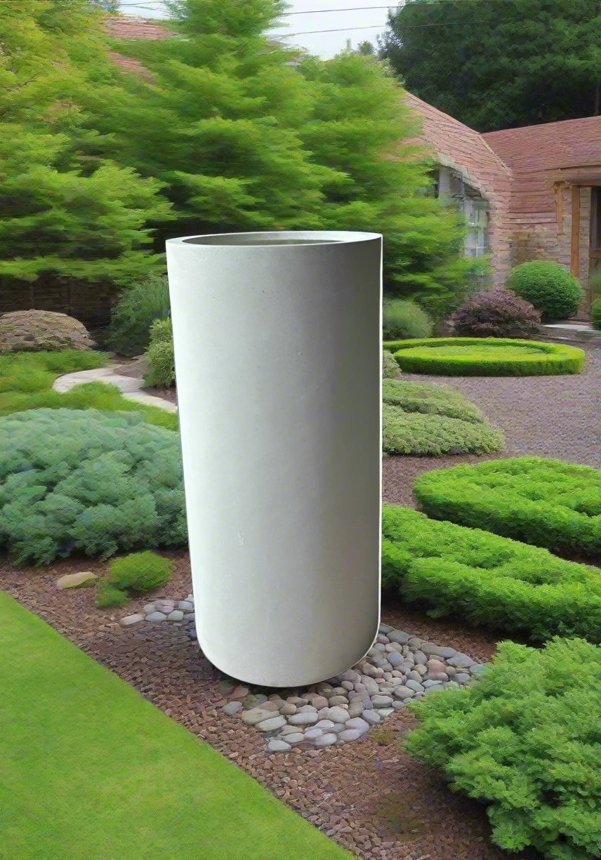 Terrazzo Planter HP, 1123 - White - Acacia Garden Center